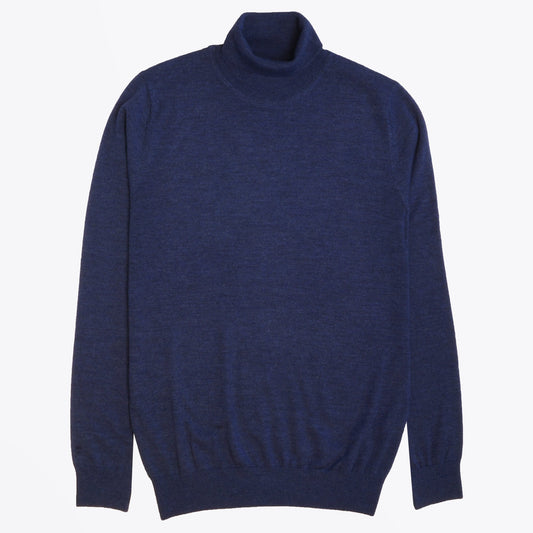 Merino Roll-neck Knit - Blue