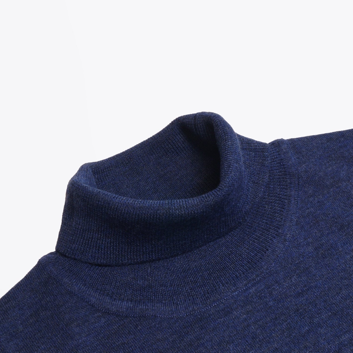 Merino Roll-neck Knit - Blue