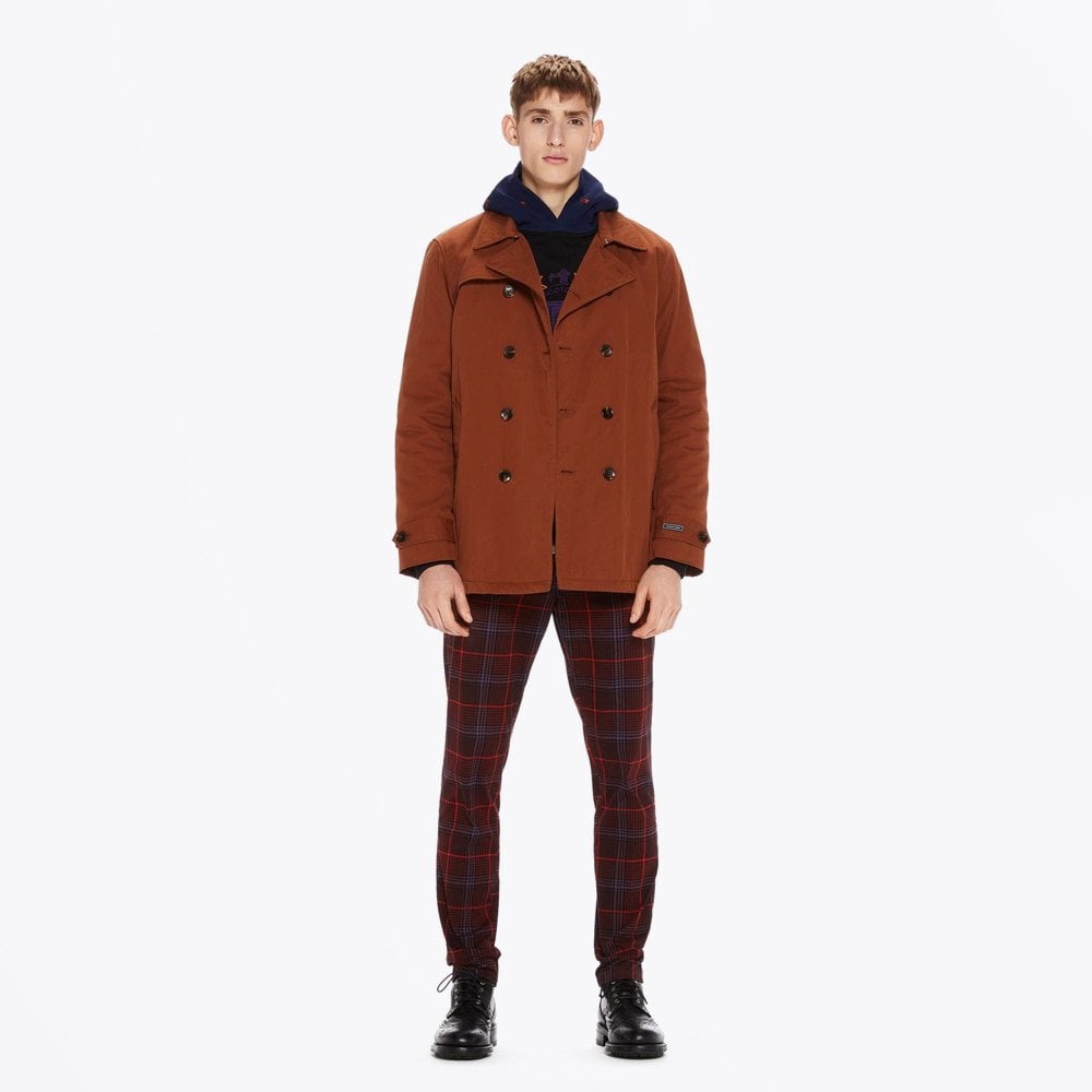 - Double-breasted Trench Coat - Rust