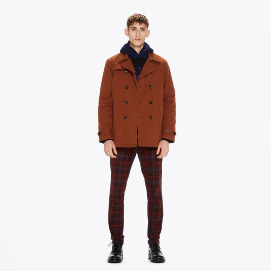 - Double-breasted Trench Coat - Rust