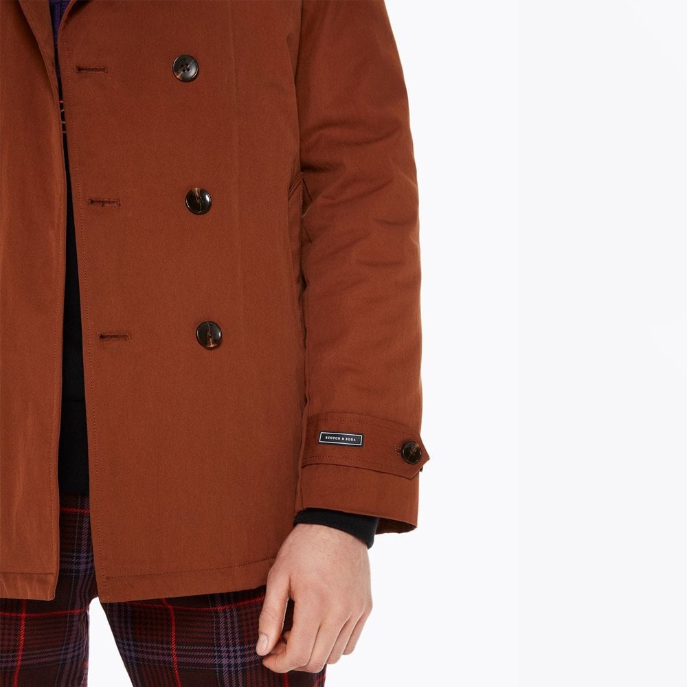 - Double-breasted Trench Coat - Rust