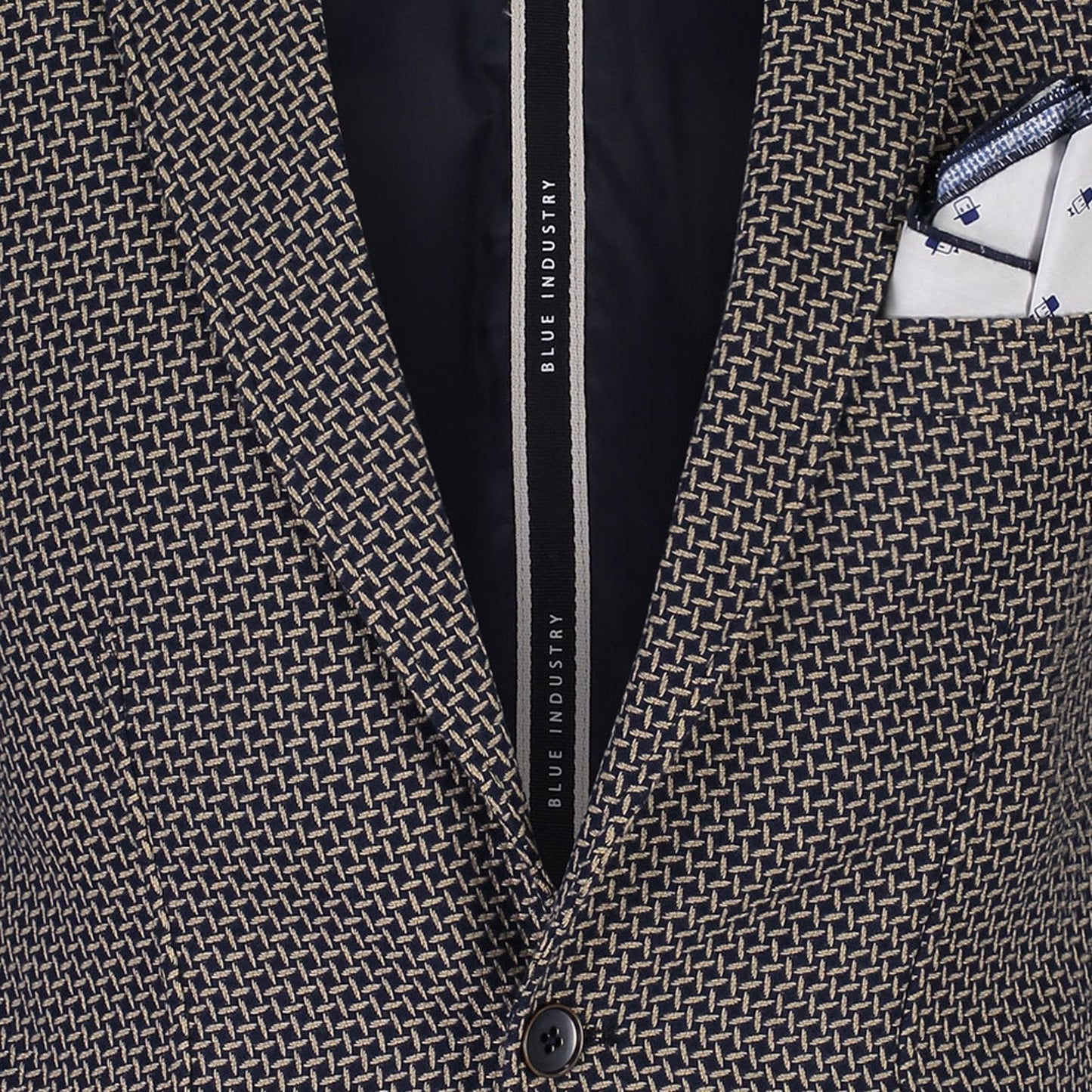 - Weave Detail Blazer - Navy