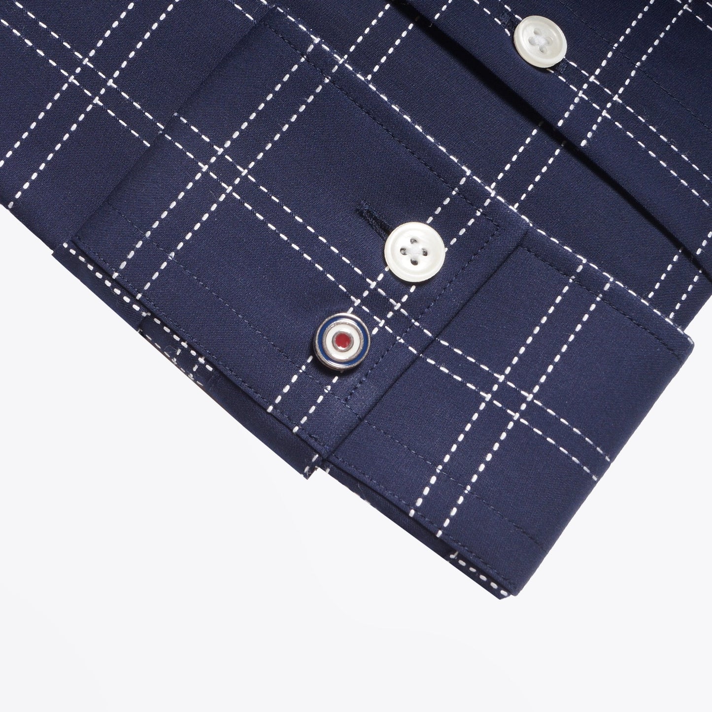 - Check Stitched Shirt - Navy