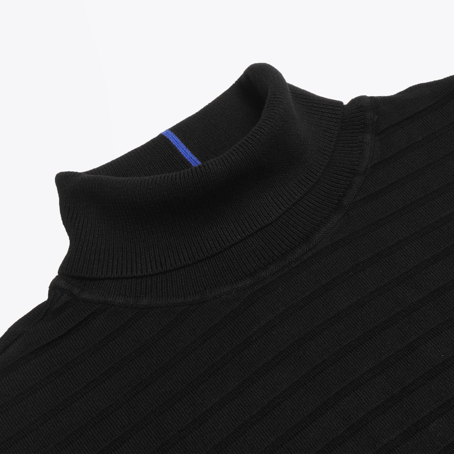 - Textured High Neck Knit - Black