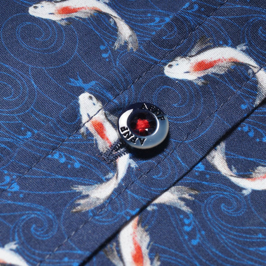 - Fish Print Shirt - Blue