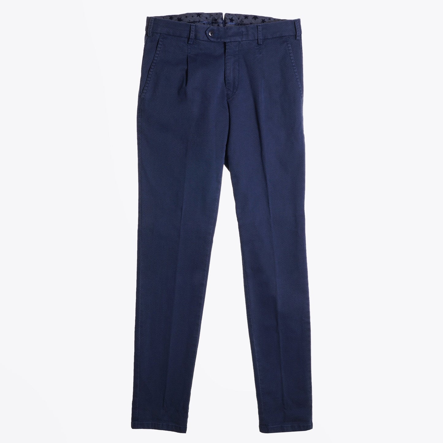Leo - Super Stretch Textured Chinos - Blue