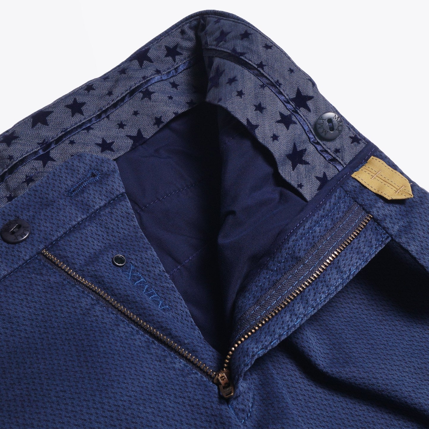 Leo - Super Stretch Textured Chinos - Blue