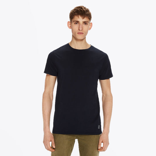 - Classic Crew Neck Logo Tee - Navy