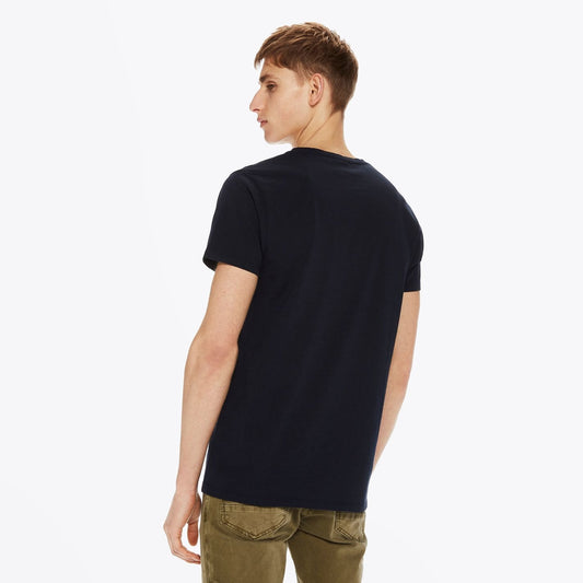 - Classic Crew Neck Logo Tee - Navy