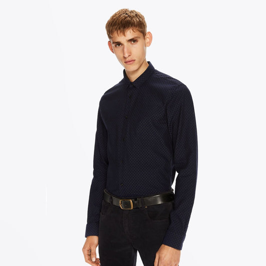 - Classic Weave Shirt - Navy