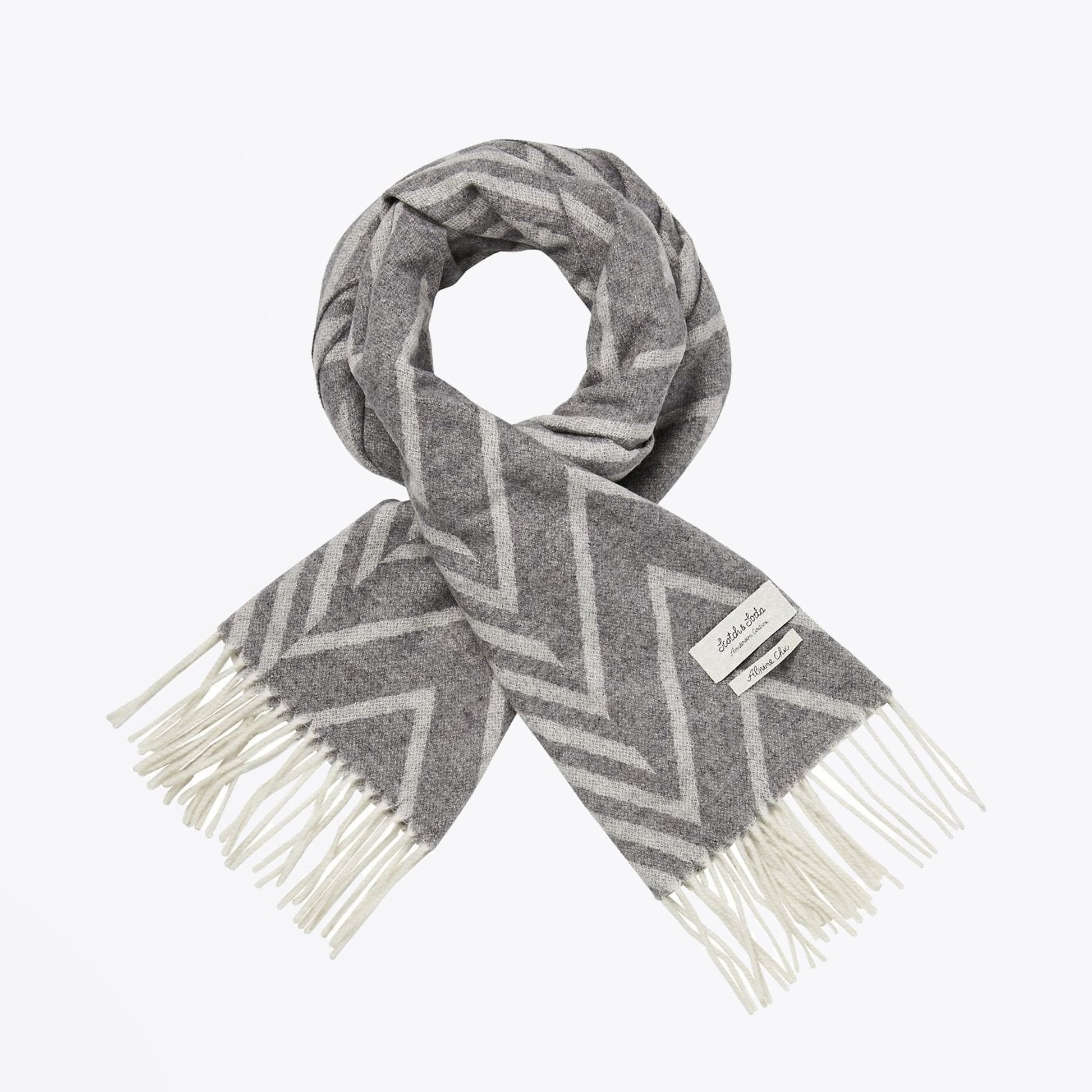 Scotch Geometric Wool Scarf - Grey