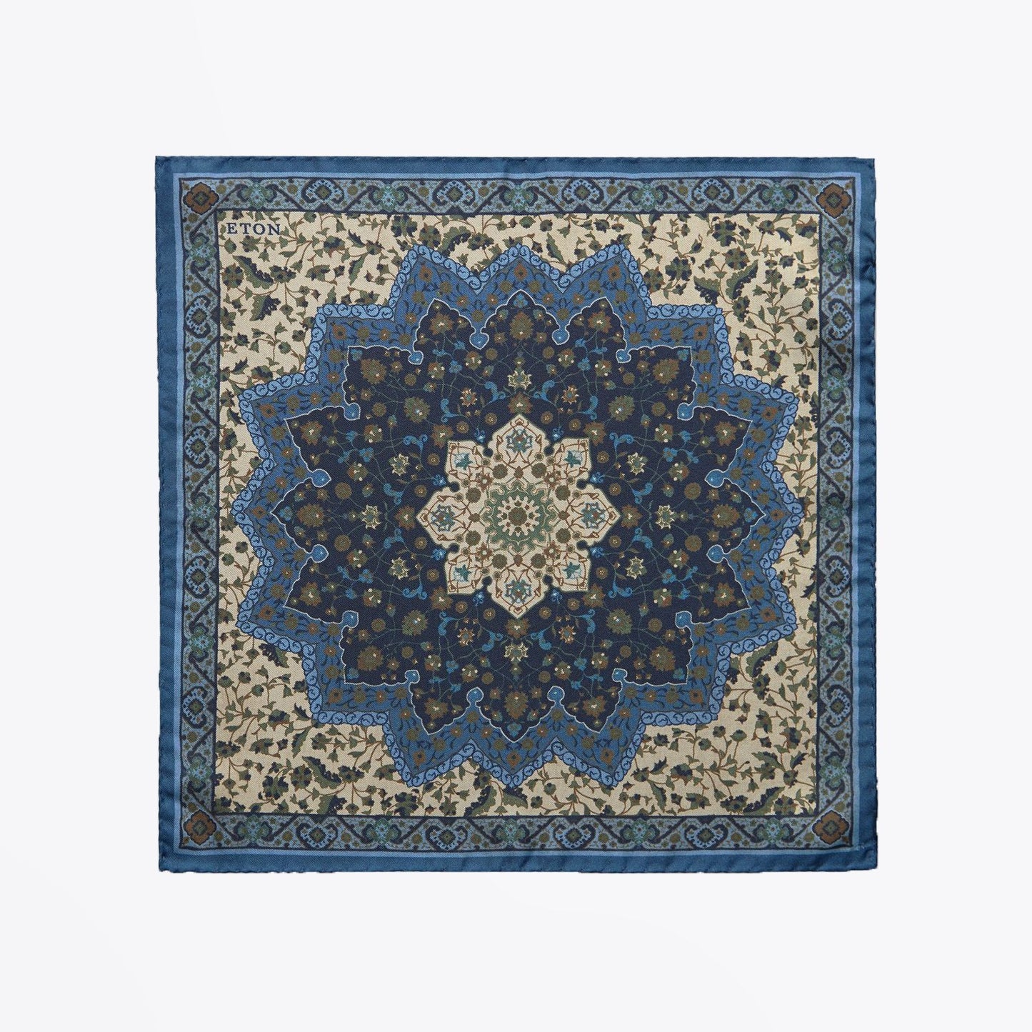 Lotus Flower Pocket Square - Blue