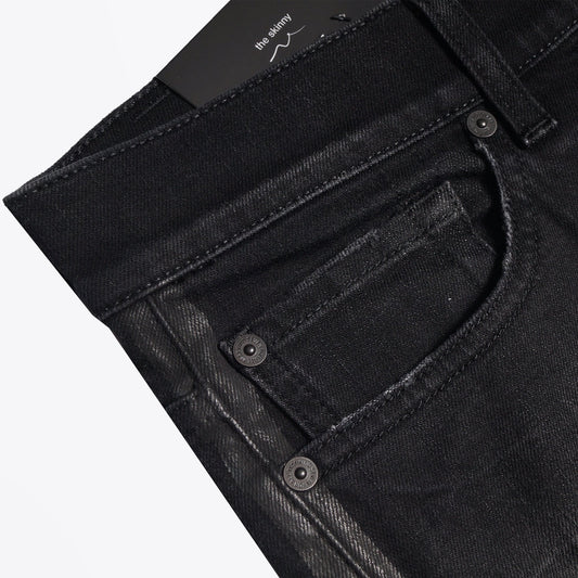 - Ronnie Stripe Luxe Performance Jeans - Black