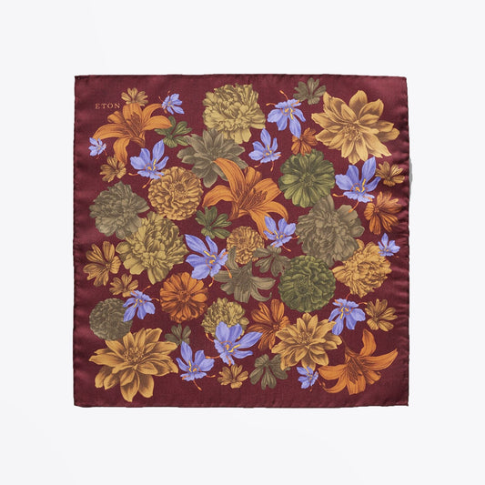 Floral Pocket Square - Burgundy/Multi