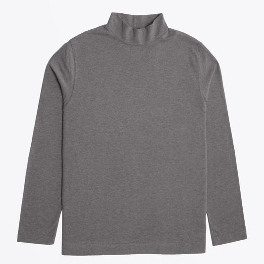 - Stretch Polo Neck - Light Grey