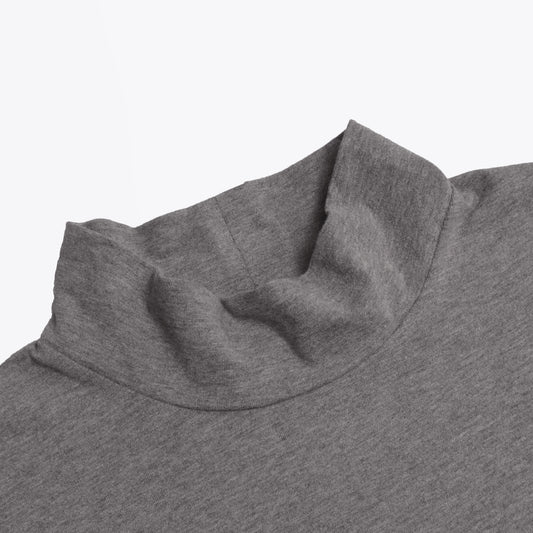 - Stretch Polo Neck - Light Grey