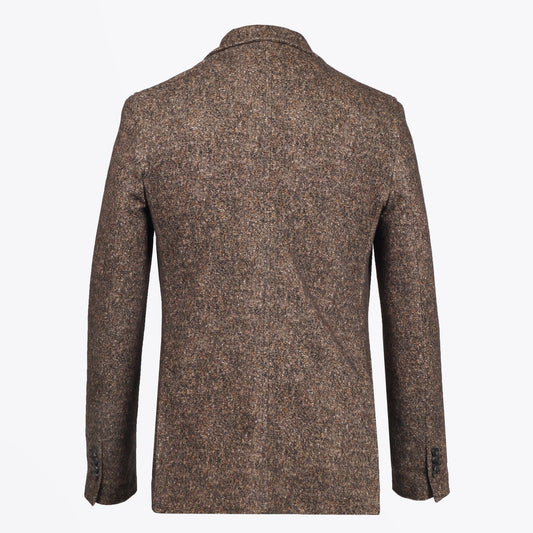 - Printed Tweed Blazer - Sand