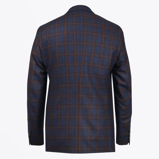 - Sherman Check Wool Blazer - Navy