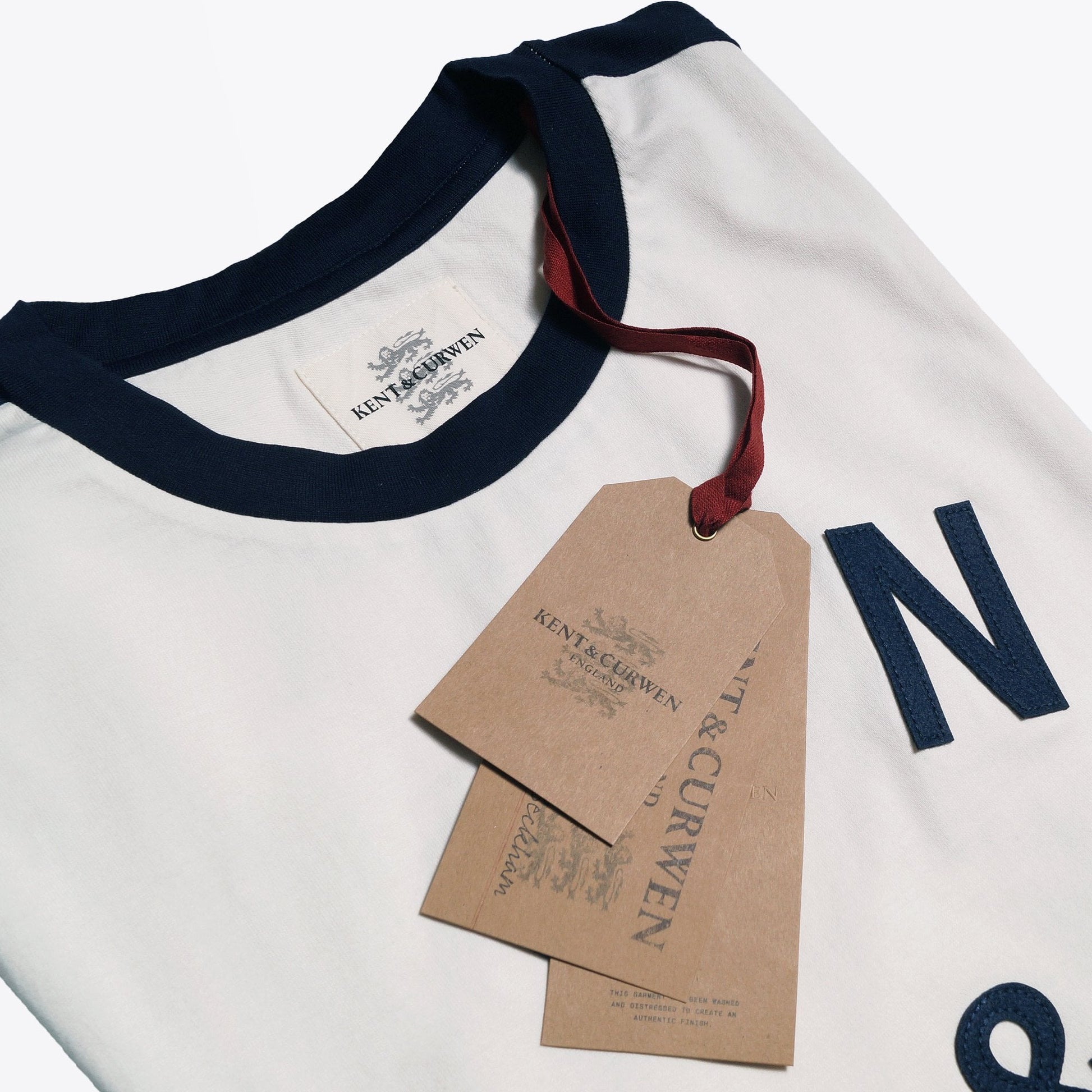 Kent K&C Logo T-Shirt - White/Navy