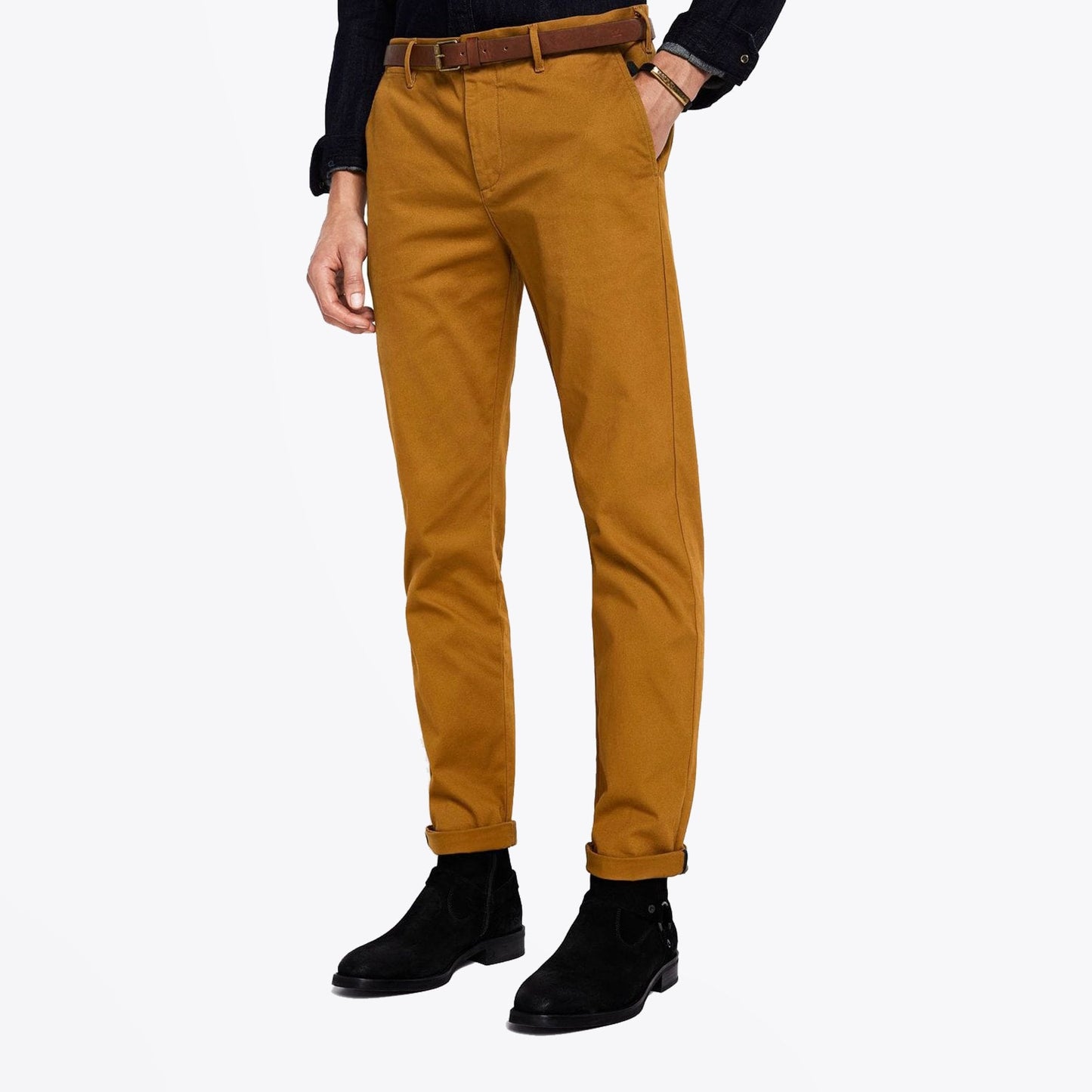 - Stuart - Regular Slim Fit Chinos - Tobacco