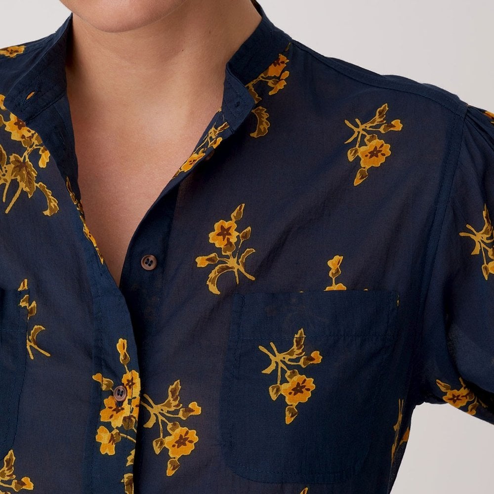 Lili Floral Blouse - Navy