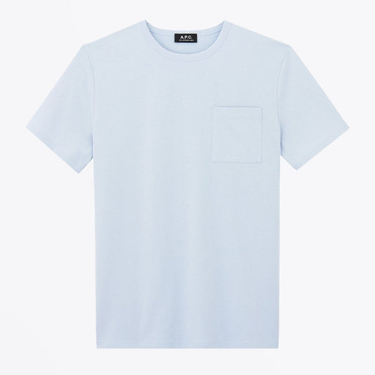- Crew Neck Pocket Tee - Pale Blue
