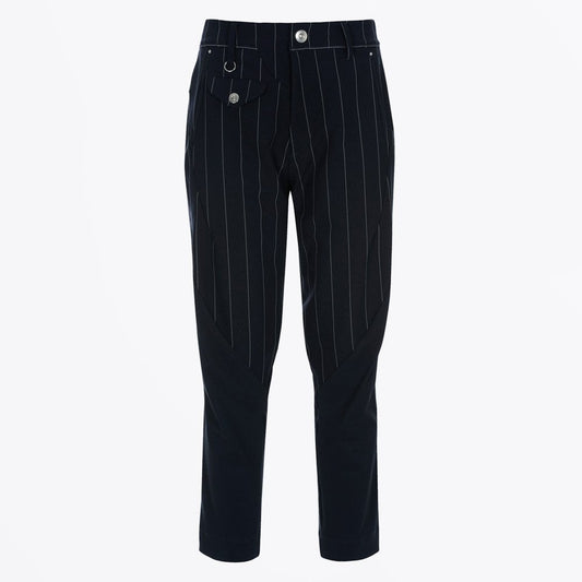 In Motion - Tapered Leg Pinstripe Pant - Navy