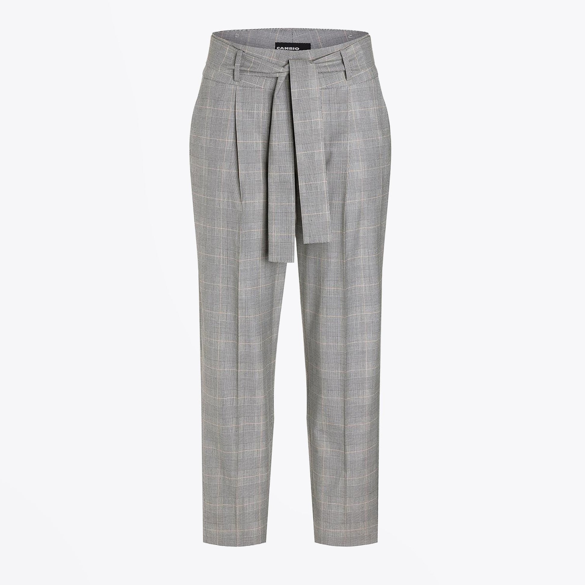 Cambio Kristine Checked Belted Pants - Grey