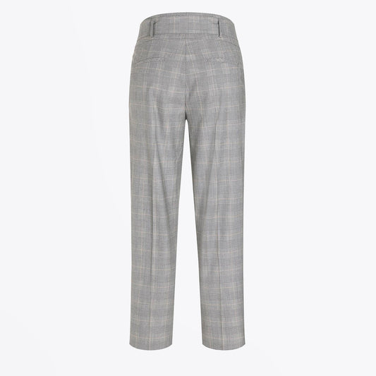 Kristine Checked Belted Pants - Grey