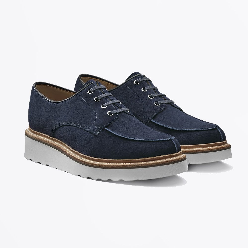 - Barnett - Suede Derby Shoes - Navy