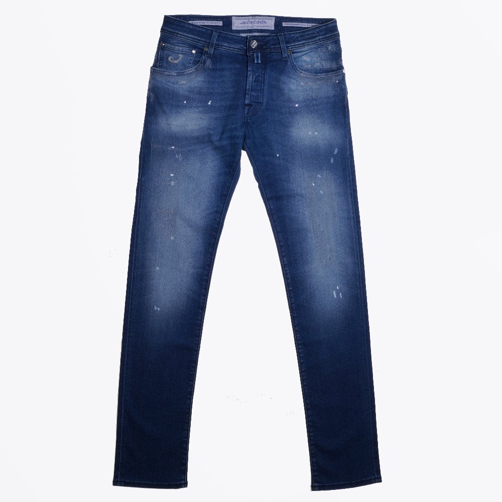 Jacob J622 Mid Rise Distressed Jeans - Blue