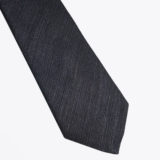 - Plain Woven Tie - Grey