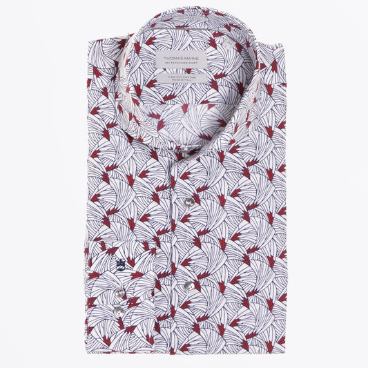 - Abstract Print Shirt - White