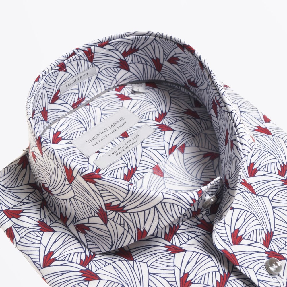 - Abstract Print Shirt - White