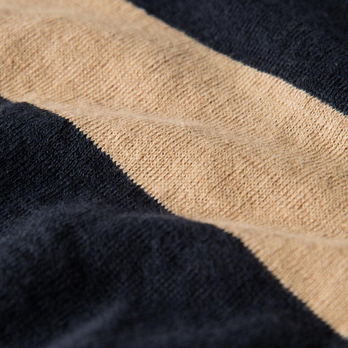 - Stripe Crew Neck Knit - Navy/Beige