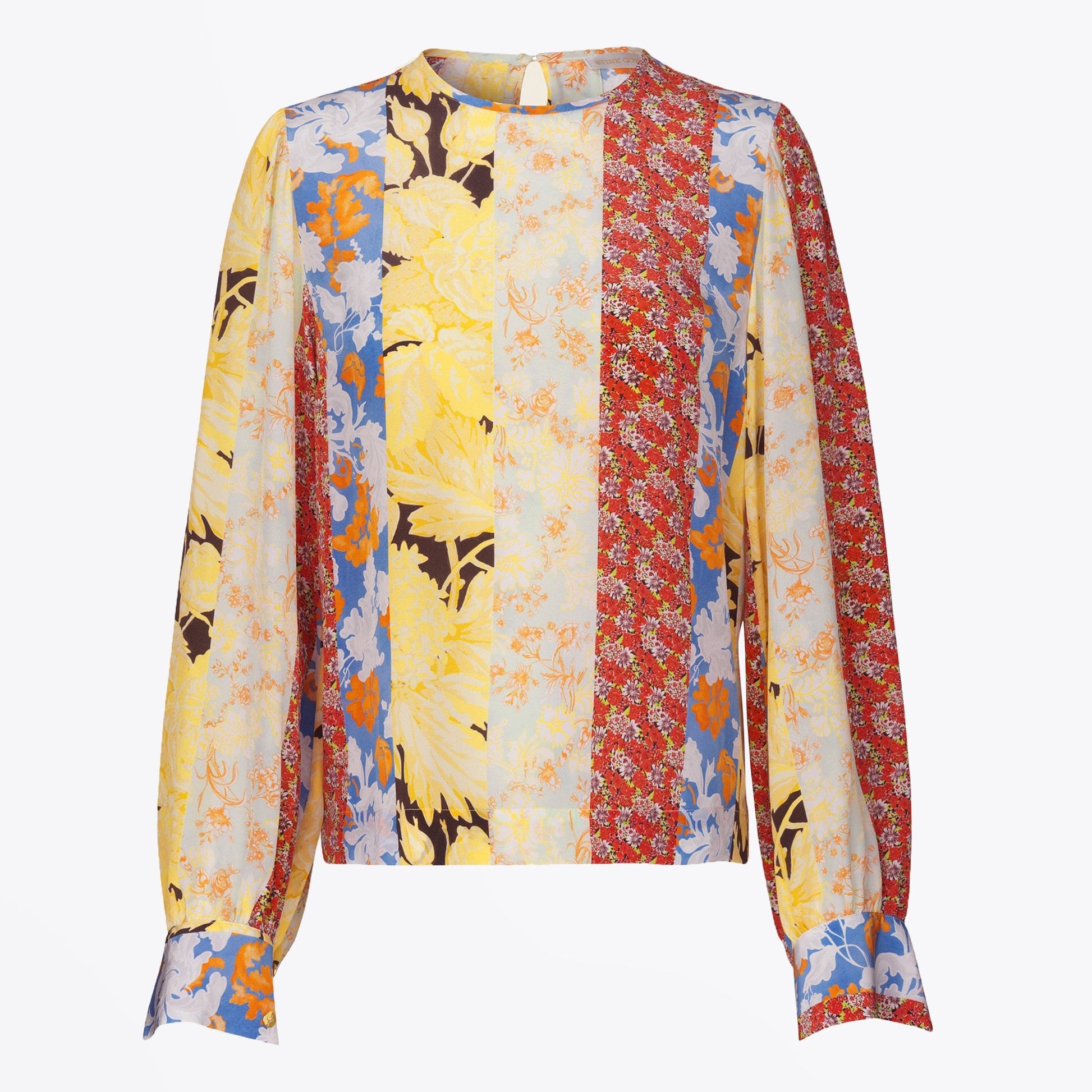 Stine Karolina Silk Blouse - Floral Wallpaper
