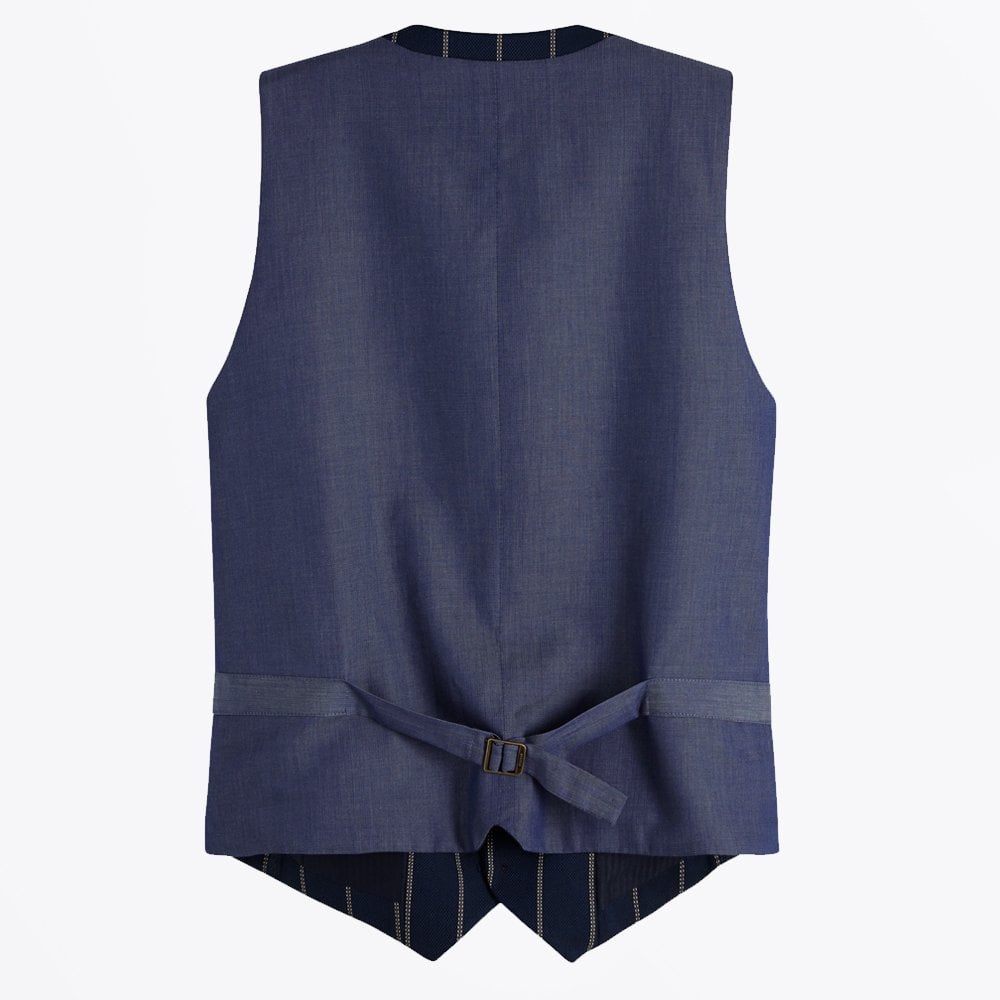 - Classic Striped Waistcoat - Navy