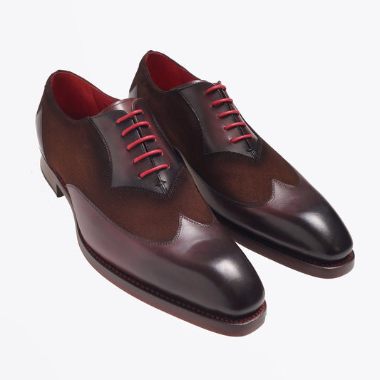 - Two-Tone Suede Brogues - Brown/Honey