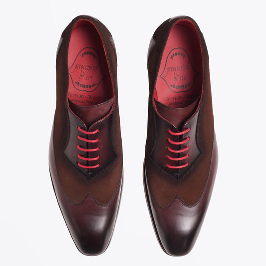 - Two-Tone Suede Brogues - Brown/Honey