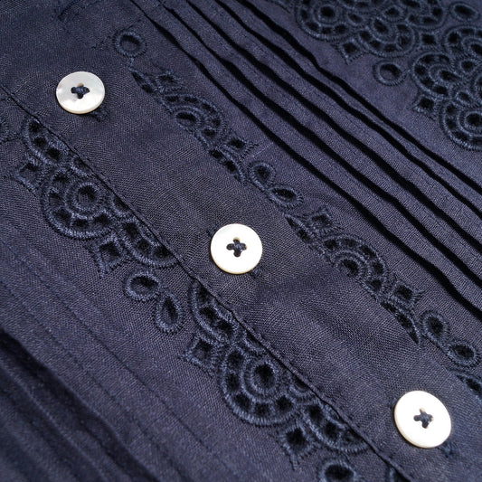 - Secret - Lace Sleeveless Top - Navy