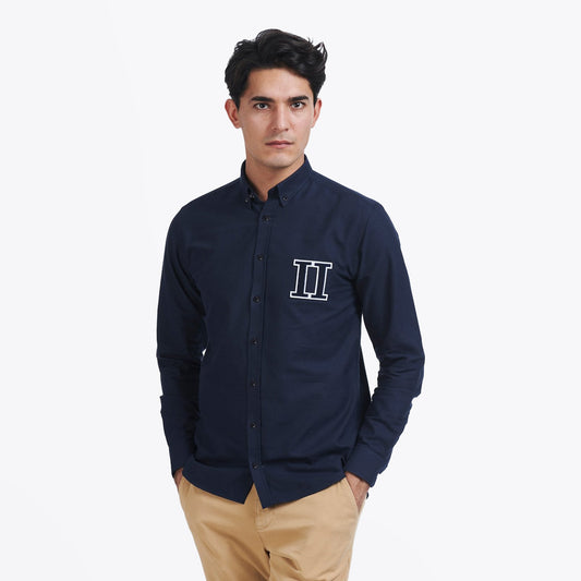 - Cotton Logo Shirt - Dark Navy
