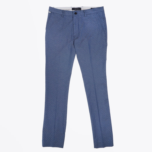 - Pin Stitch Chinos - Blue