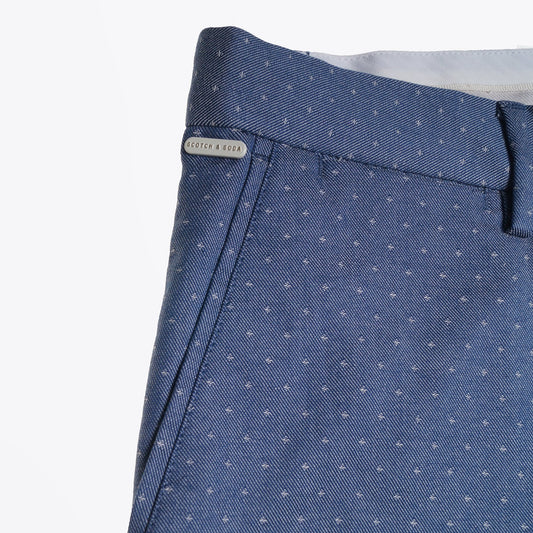 - Pin Stitch Chinos - Blue