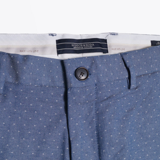 - Pin Stitch Chinos - Blue