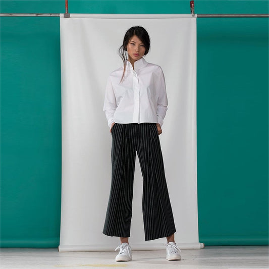 - Pinstripe Pants - Navy