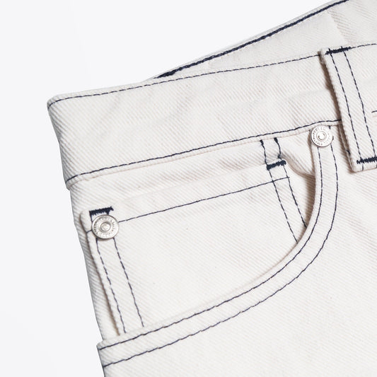 Girlfriend Straight-Leg Jeans - White