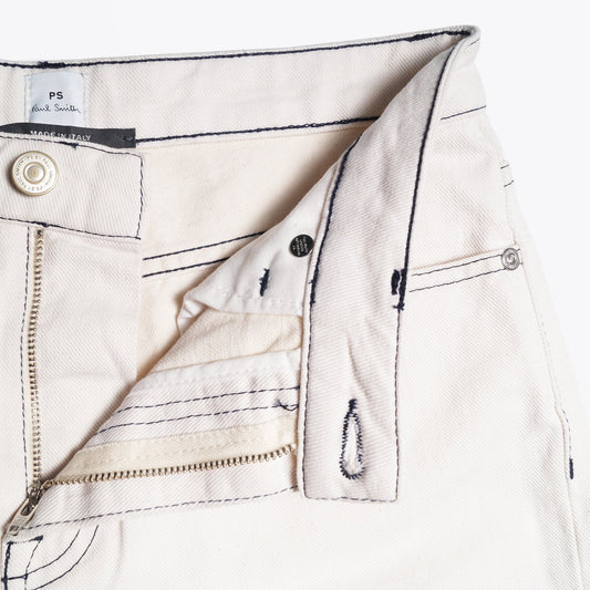 Girlfriend Straight-Leg Jeans - White