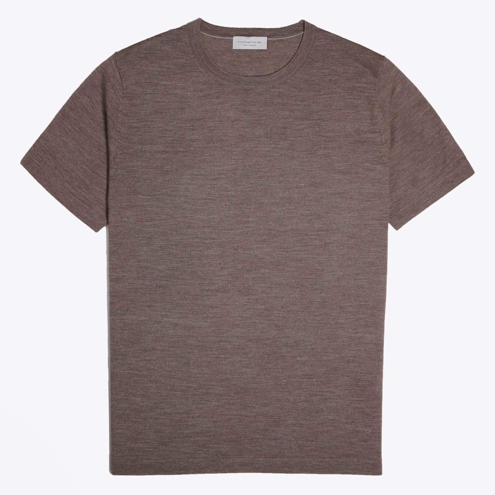 Thomas Merino Crew Neck T-Shirt - Khaki