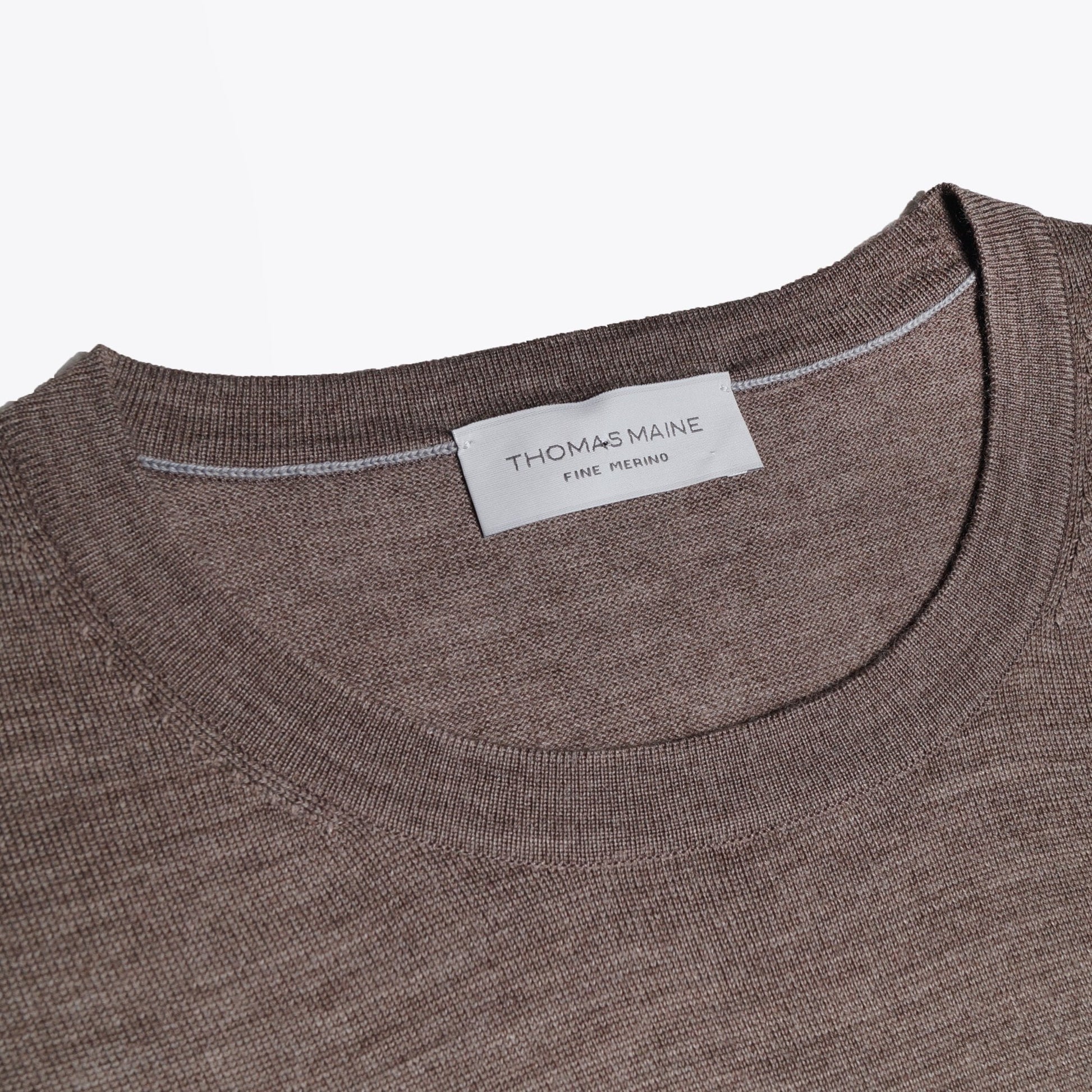 Thomas Merino Crew Neck T-Shirt - Khaki