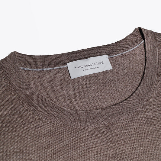 Merino Crew Neck T-Shirt - Khaki